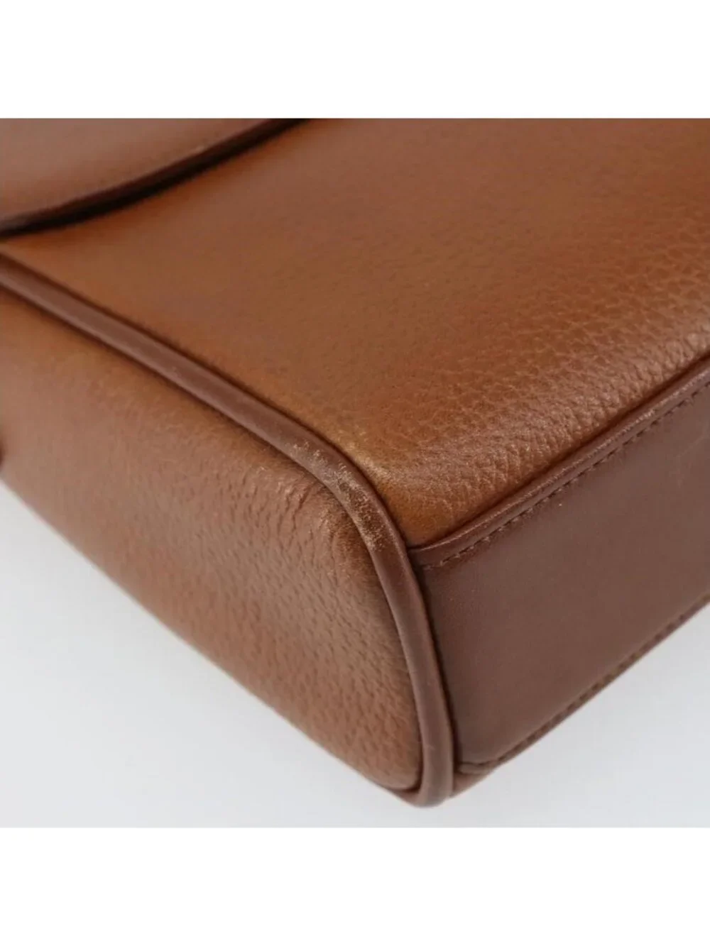 Authentic Burberrys Shoulder Bag Leather Brown Gold - Picture 3 of 16